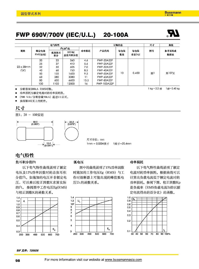 FWP 690V/700V (IEC/U.L) [20-100A]